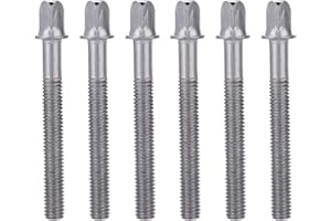 6 Pcs Drum Tension Rods Metal Tension Screws Rods Bolts Standard 60mm Bass Drum Key Tension Rod Set for Drum Repair Parts