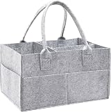 Yueshop Grey Felt Baby Diaper Caddy Nursery Storage Organizer
