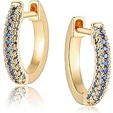 MEVECCO 14K Gold Plated 3 Row Pave Cubic Zirconia