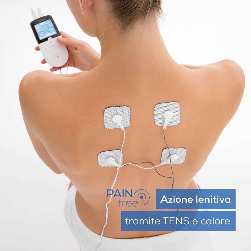 EM 49 Digital TENS/EMS, elettrostimolatore 3 in 1 per alleviare il dolore tramite elettrostimolazione nervosa, allenamento EMS, funzione massaggio, 2 canali, 6 programmi, 4 elettrodi