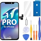 Ayake for iPhone 11 Pro Screen Replacement, 5.8 inch FHD LCD Display and Touch Digitizer Screen, True Tone Programmable, Face ID Remains (for A2160, A2217, A2215)