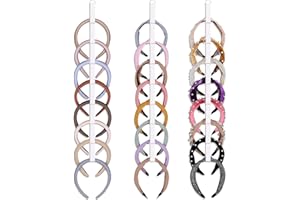 AOFLLU 3 PCS Headband Holder Organizer for Girl,Hanging Hairband Storage for Women,White Hair Hoop Display Hair Accessories Organizer Bedroom College Dorm Decor