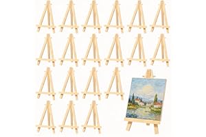 Voittozege 24 Pcs 6" Mini Pine Wood Easels Desk Display, Small Easel Triangle Frame, Portable A-Frame Tripod Tabletop Easel f