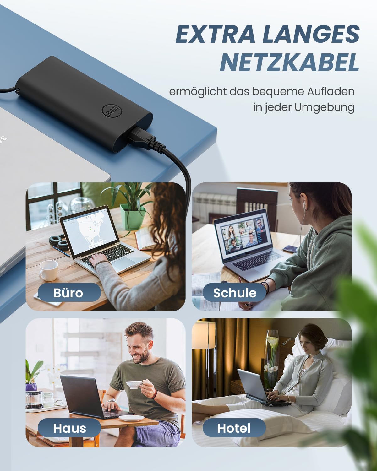 130W USB C Netzteil Typ-C AC Adapter Ladegerät Kompatibel mit Dell XPS 15 17 9575 9500 9700 9710 Precision 5550 5750 5530 2-in-1 3551 5570 Latitude 7410 9510 5520 5510 5401 5501 Notebook 6