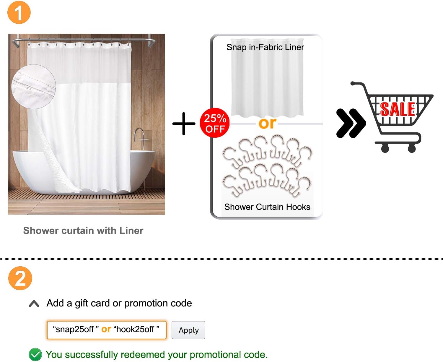 Hotel Style Cotton Shower Curtain with Snap-in Fabric Liner, Mesh Window Top, Honeycomb Waffle Weave Cotton Blend Fabric, Washable, White, 71x72 Inches: Home & Kitchen