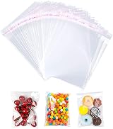 LEUOSO A6 Clear Self-adhesive Bags 100 Pack Food Safe OPP Cello Bags