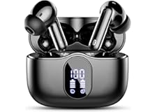 Wireless Earbuds, Bluetooth 5.3 Headphones Bass Stereo, Ear Buds with Noise Cancelling Mic LED Display, IP7 Waterproof in Ear