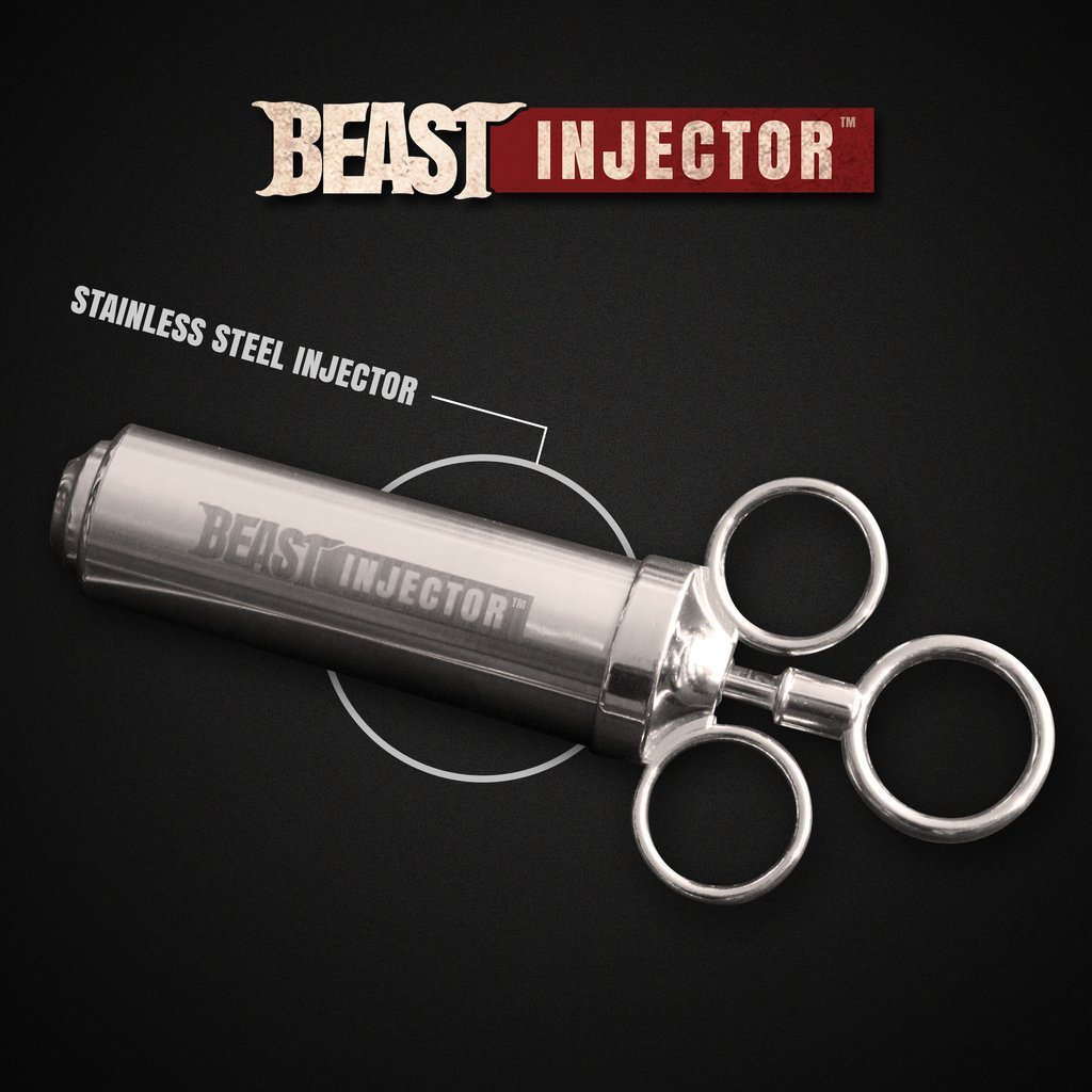 Grill Beast 304 Stainless Steel Meat Injector Kit with 2oz Large