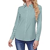 TOLOVIC Wrinkle Free Womens Button Down Shirts for Women Long Sleeve Stretch Business Office Formal Work Blouses Tops