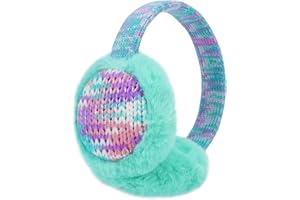 LUCKYBUNNY Kids Girls Sequins Knit Earmuffs for Women Winter Warm Plush Ear Muffs Cold Weather Ear Warmer for Outdoor