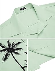 COOFANDY Mens Floral Button Down Shirt Short Sleeve