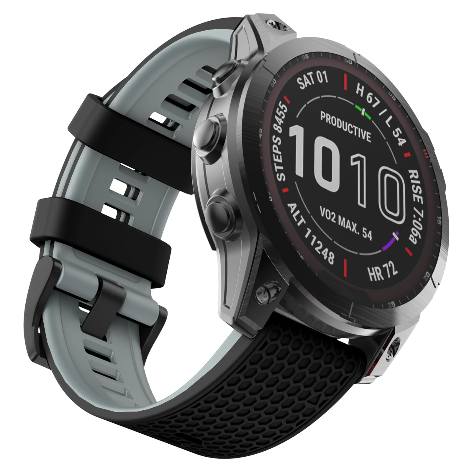 OVERSTEP Compatible for Garmin Fenix 5X Strap, 26mm Wide Soft Silicone Replacement Strap for Garmin Fenix 5X/Fenix 5X Plus/Fenix 6X/Fenix 6X Pro/Fenix 7X/Fenix 3/HR/Descent MK1
