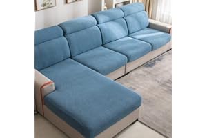 Jejiakell Universal Wear-Resistant Sofa Cover, 360° Sofa Cushions Cover Tear Stain Resistant Slipcover High Stretch Elastic & Anti-Slip Spandex Protector (B Starlink - Lake Blue, Lay seat Cover)