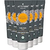 ATTITUDE Body Cream, EWG Verified Moisturizer, Vegan Moisturizing Products For Dry Skin, Dermatologically Tested, Ginseng and Grapeseed Oil, 8 Fl Oz (Pack of 6)