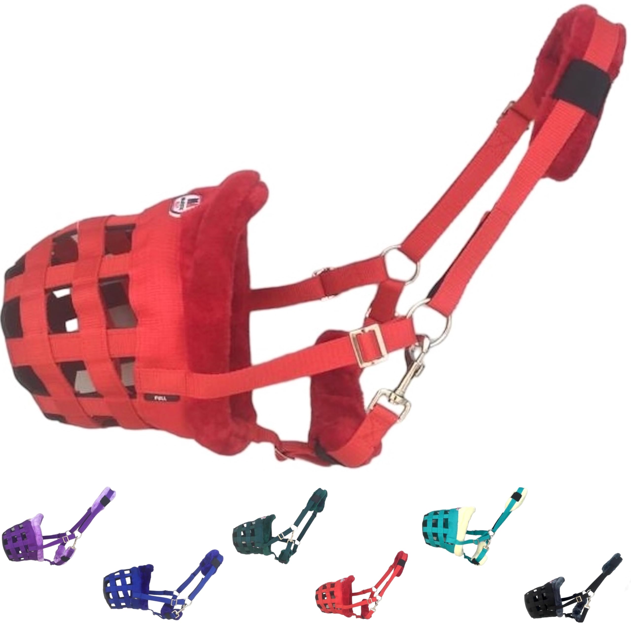 Horse Halter Headcollar Padded Mink Fleece Various Sizes Breathable Red