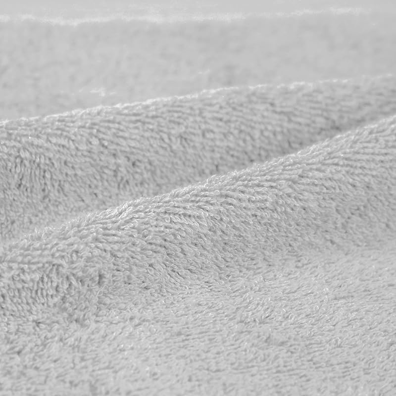 Set Asciugamani Bagno Spugna 100% Cotone Asciugamani Viso 50x100 cm, Grigio, Confezione 2 Pezzi — foto 3 di 8