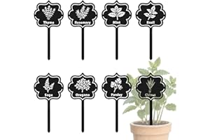 CUTHOLLOW 8PCS Metal Plant Markers Stakes Herbs for Outdoor Indoor, 3.5"x7" Waterproof Cute Garden Plant Labels Signs Tags fo