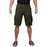 X RAY RAW X Mens Belted Cargo Shorts, Relaxed Fit Casual Knee Length Cargo Shorts for Men (Big and Tall Shorts for Men)