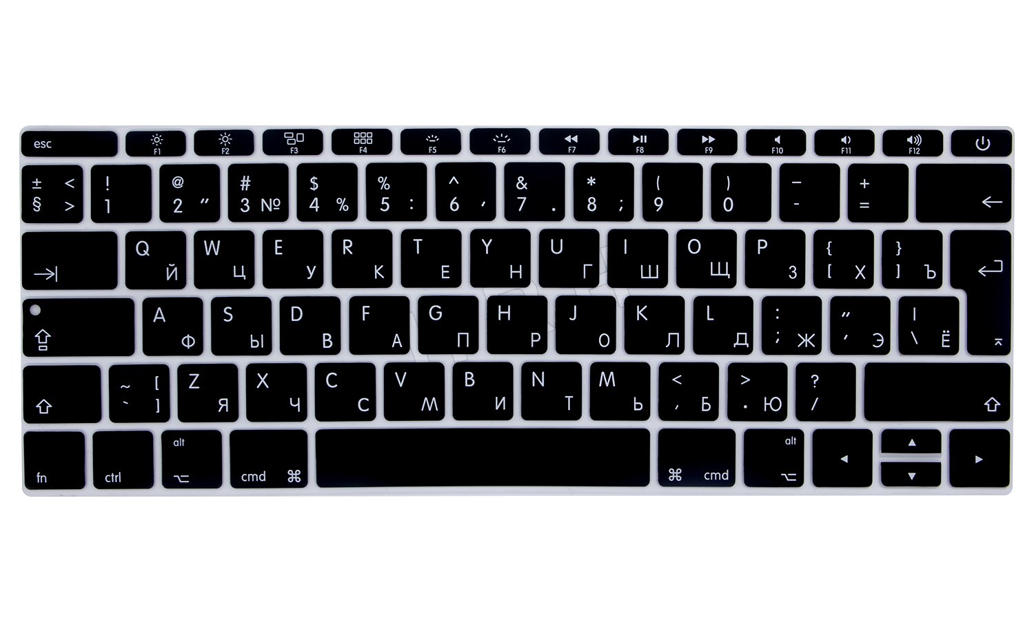 MMDW Russian Language Keyboard Cover for MacBook Pro 13 Inch 2017 & 2016 Release A1708 No Touch Bar & for MacBook 12 Inch A1534 Protective Skin (EU Layout)