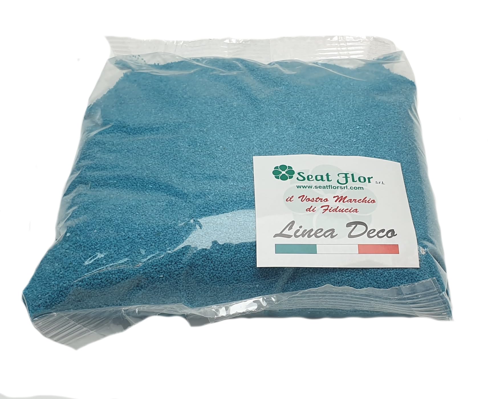 Seat Flor SRL Coloured Sand for Vase Decoration 0.5 mm Bag Approx. 1 kg (Turquoise, Sand 0.5 mm)