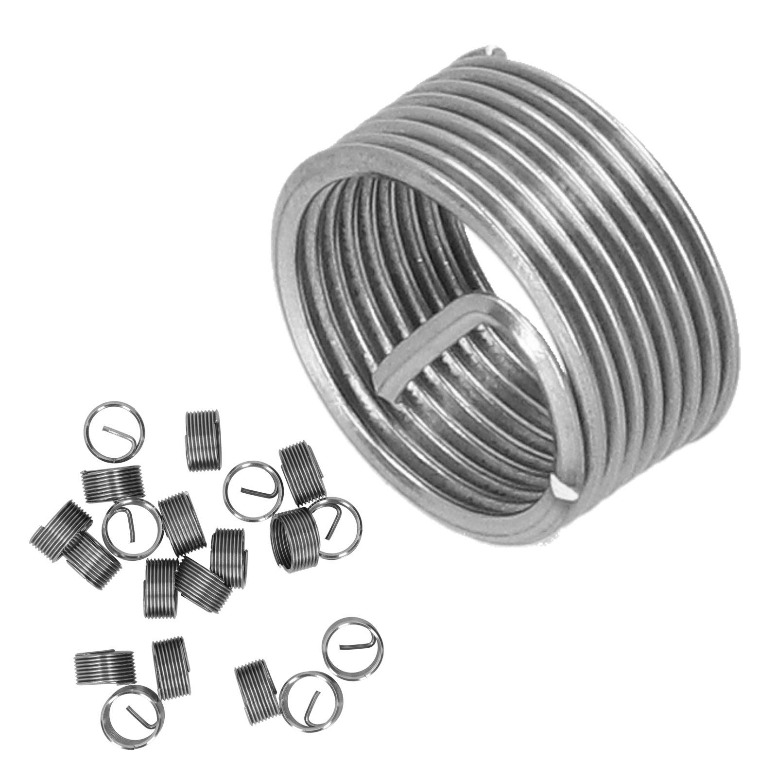 KIMISS M14 1.25 14Mm X 1.25 Sus304 20Pcs Thread Repair M14 X 1.25 Spiral Circle Insert Reducer Nut Threaded Expand Socket Set (1D)