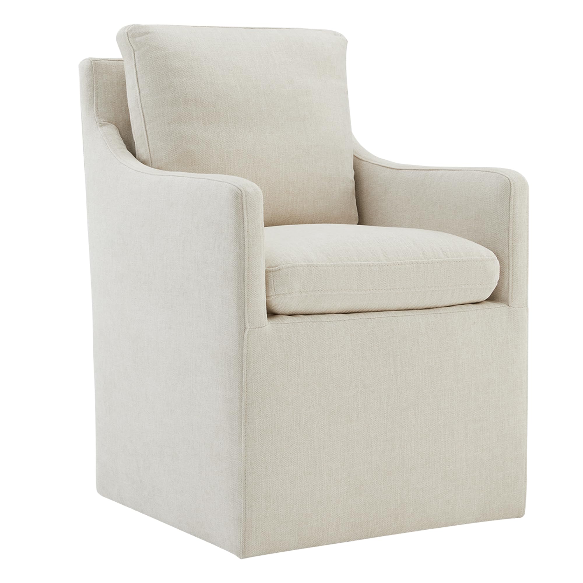Photo 1 of KISLOT Upholstered Dining Chairs with Casters Easy Assembly Modern Accent Armchair with Rollers for Diningroom Bedroom Livingroom Reading Room,1 PCS,Cream