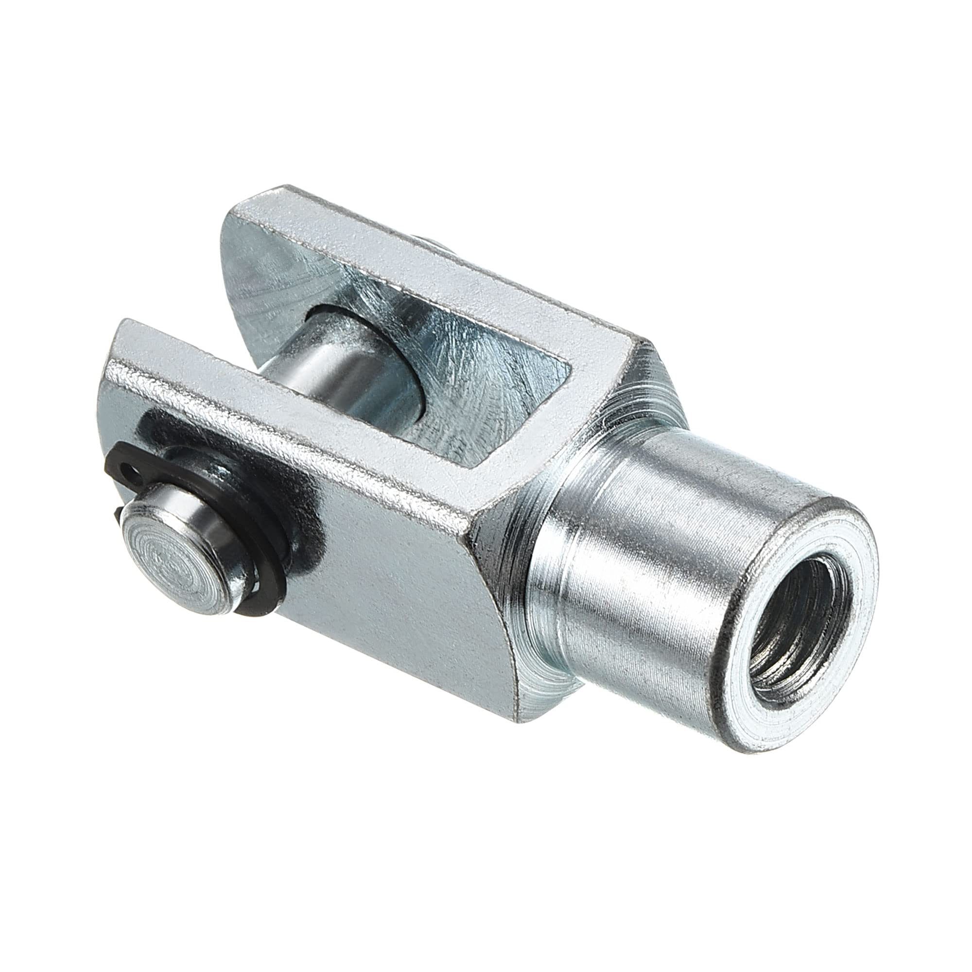 PATIKIL M8x1.25 Air Cylinder Rod Clevis End, 1 Pack Female Thread Y Connector 42mm Length for Air Cylinder Foot Mounting Work, Silver