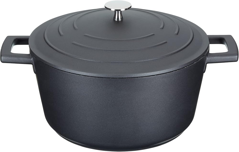 MasterClass Casserole Dish With Lid Medium 4L 24 cm Induction Oven Safe
