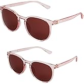 Foster Grant Women's Round Mommy & Me Vaycay Vibes Sunglasses, Crystal Pink, 52mm, 48mm