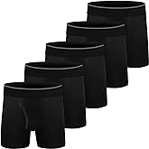 CONKEND Boys Boxer Briefs,Cotton Toddler Underwear Breathable Mesh Performance Sport Big Boy Boxer Briefs with Fly 5Pack