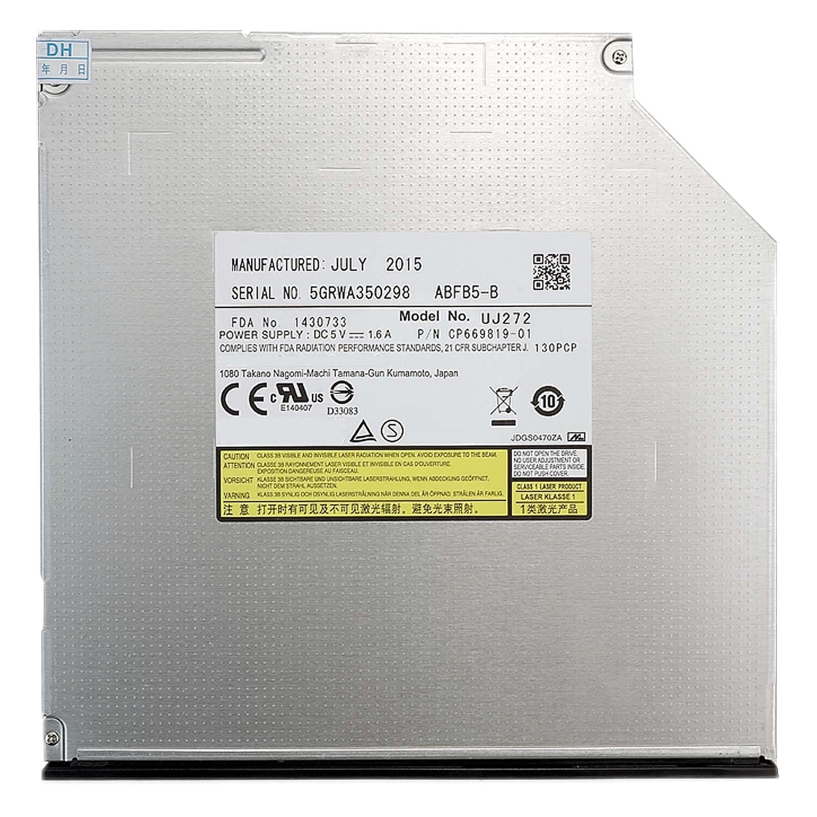 Photo 1 of 3D Blu-ray Burner UJ-272 9.5mm SATA 6X Dual Layer Bluray Recorder Super Slim Internal Optical Drive Compatible with Panasonic Laptop Internal Supports 25G 50G 100GB 128GB