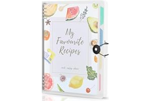 WEMATE Recipe Book to Write in Your Own Recipes, Blank Recipe Book 8.5x11 Inches, 8 Ring Recipe Binder with Plastic Frosted C