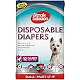 Simple Solution Disposable Dog Diapers for Female Dogs, True Fit, Absorbent, Leak Proof with Wetness Indicator, Puppy & Doggi