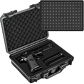 Gun Case Box for Pistol Handgun: TSA Approved Waterproof Handgun Case with DIY Customizable Foam, Travel Carrying Cases for Pistols, Shockproof Hard Shell Firearm Storage Box for Transport & Storage