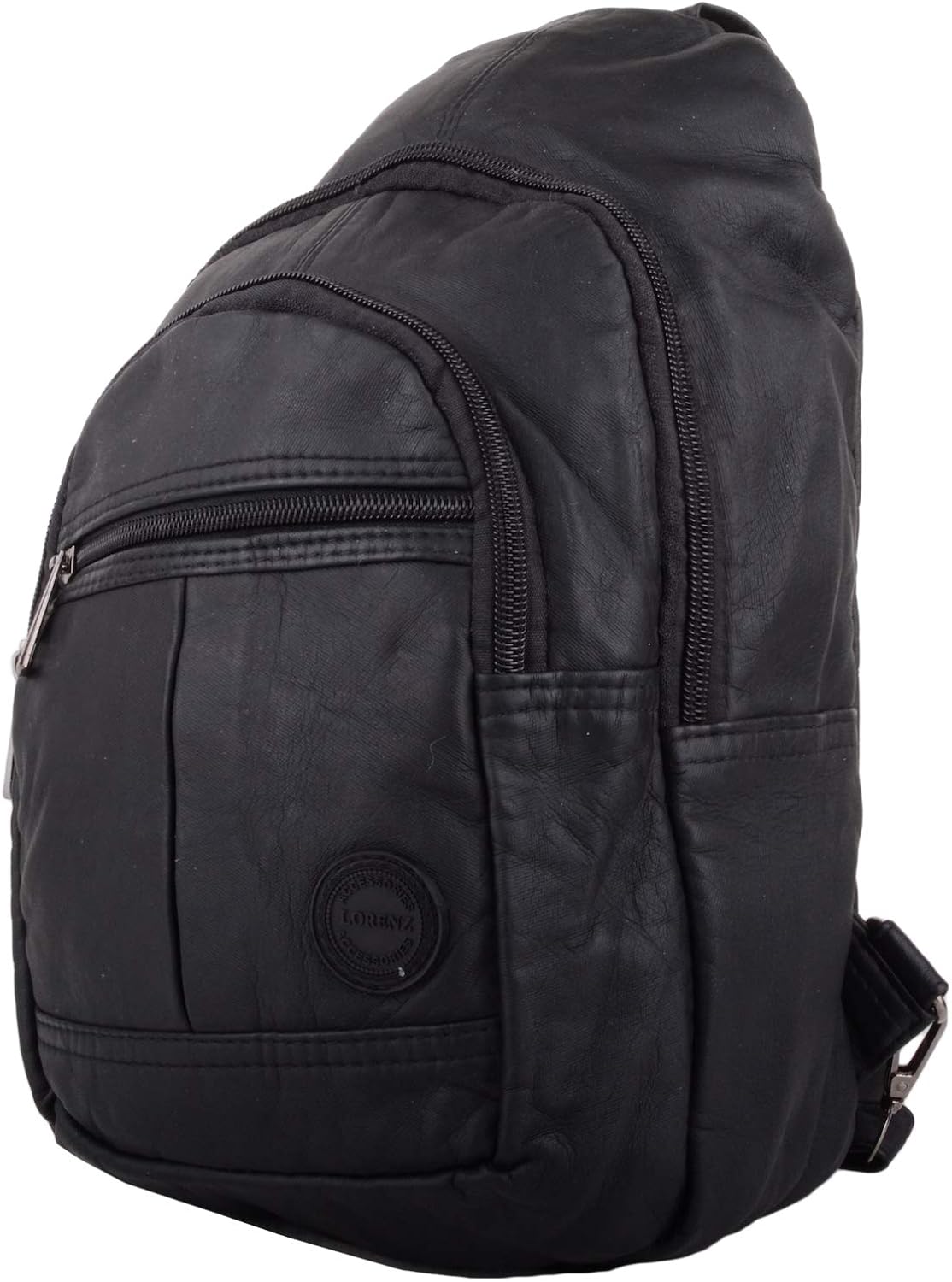 Valita Womens Super Soft Faux Leather Travel Back Pack/Ruck Sack/Shoulder Bag - Black - Image 4