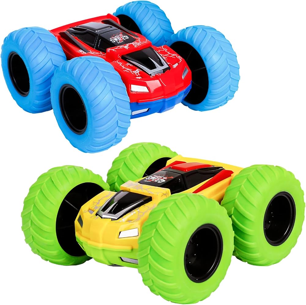 m zimoon Pull Back Car Inertia Monster Truck Toy Dual Color ABS Wheels