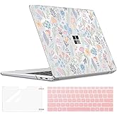 LCMOCICO Slim Protective Case for Microsoft Surface Laptop 13 inch Copilot+PC 2025 (Model 2095), Lightweight Anti-Scratch Printed Pattern Plastic Hard Shell Case Cover, Starry Sky Flowers