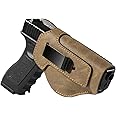 Gun Holsters for 9mm Universal Pistols Micro Fiber Leather Holster IWB OWB Fit Glock17/19/42/43X LCP380 Sig XD45/ P320 Taurus G3C/ G2C/G3/ or Similar Sized Handguns