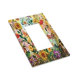 Fall Colorful Sunflower Floral 1 Gang Light Switch