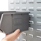 BiGDUG Plastic Parts Bins 10-Pack Stackable or Wall Mount Grey 125x150x240mm view 4