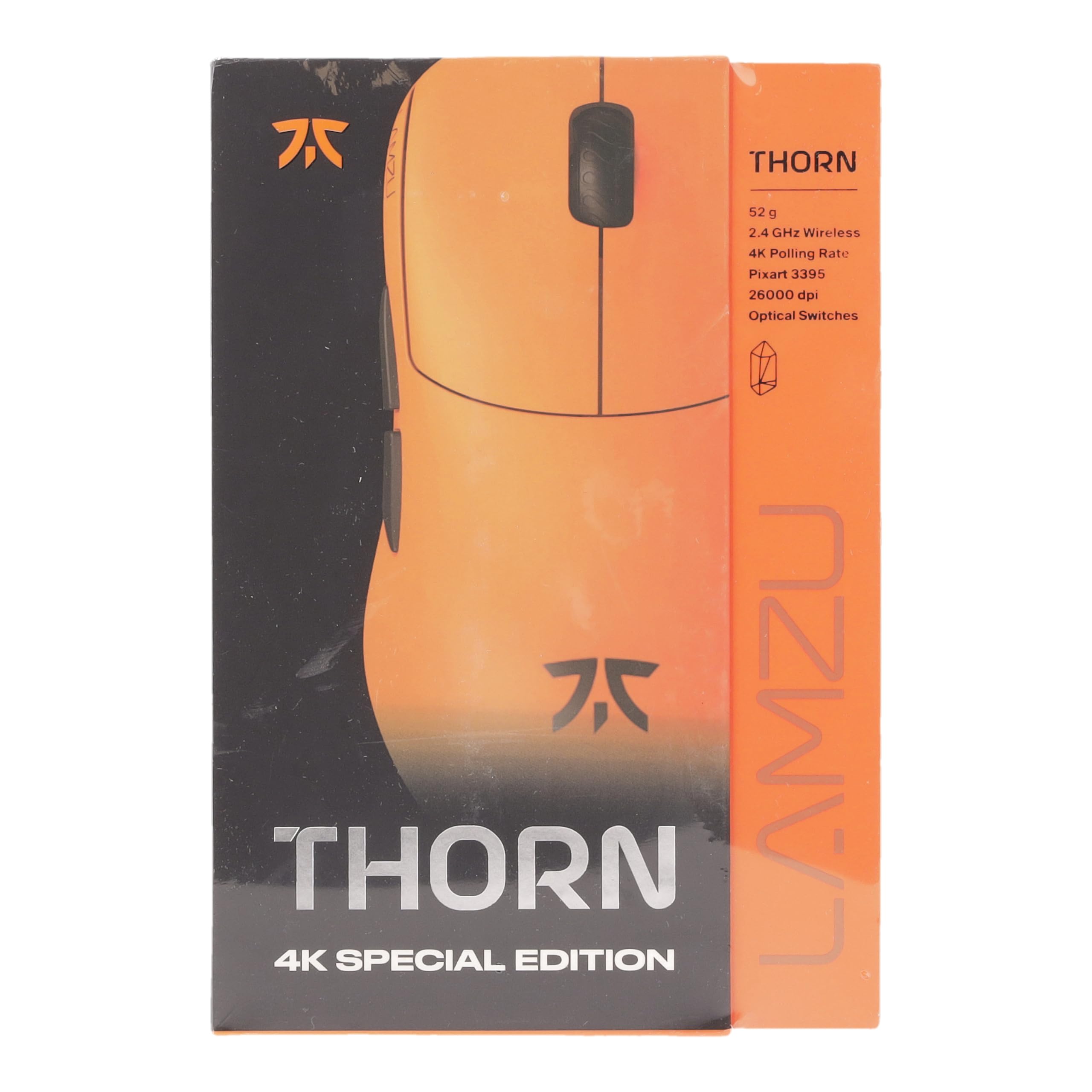 Fnatic x Lamzu Thorn Wireless Pro Gaming Mouse 4K Special Edition, Pixart 3395 Sensor, Epically Light 52g, 80h Battery Life, Optical Switches, Windows & Mac Compatible