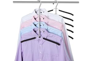 DOIOWN Blouse & Shirt Hangers - Non Slip Space Saving Stainless Steel Closet Organizer (2 Pack)