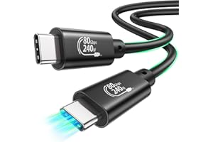 Fitee Thunderbolt 5 Cable Compatible, 80Gbps(6Gb/s) USB4 Cable, 120Gbps Video Bandwidth, Dual 8K/6K@60Hz, 4K@480Hz, 240W, Com