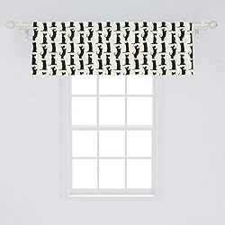 Ambesonne Scottie Dog Window Valance, Happy Playful