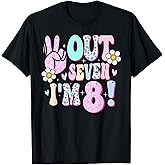 Peace Out Seven I'm 8 Eight Year Old Girl 8th Birthday T-Shirt
