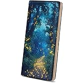 Immaturus Womens Wallet, Forest Firefly Slim Thin RFID Blocking Credit Card Wallets, Long Bifold PU Leather Card Holder Organizer, Cute Cash Clutch Billfold with Zipper Coin Pocket Ladies Girls Gift