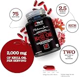 Nu U Nutrition Antarctic Krill Oil 2000mg 150 Softgels Astaxanthin Phospholipids view 3