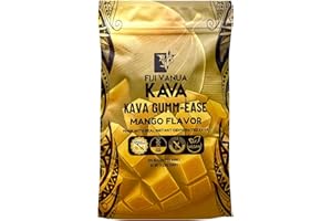 Fiji Vanua Kava GUMM-Ease, Mango Instant Kava Kava Gummies for Relaxation On-The-Go, Non-GMO, 20 Gummies, 3.52 oz (100 g)