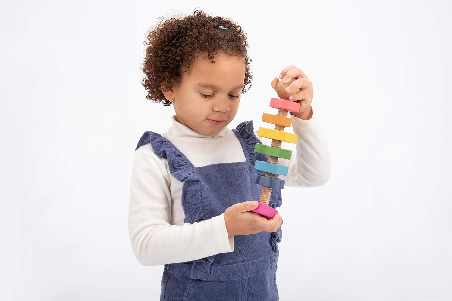 tickit Rainbow Wooden Shape Twister - Educational Sensory Toy for Shape Sorting Colour Recognition & Fine Motor Skill Development - Image 3