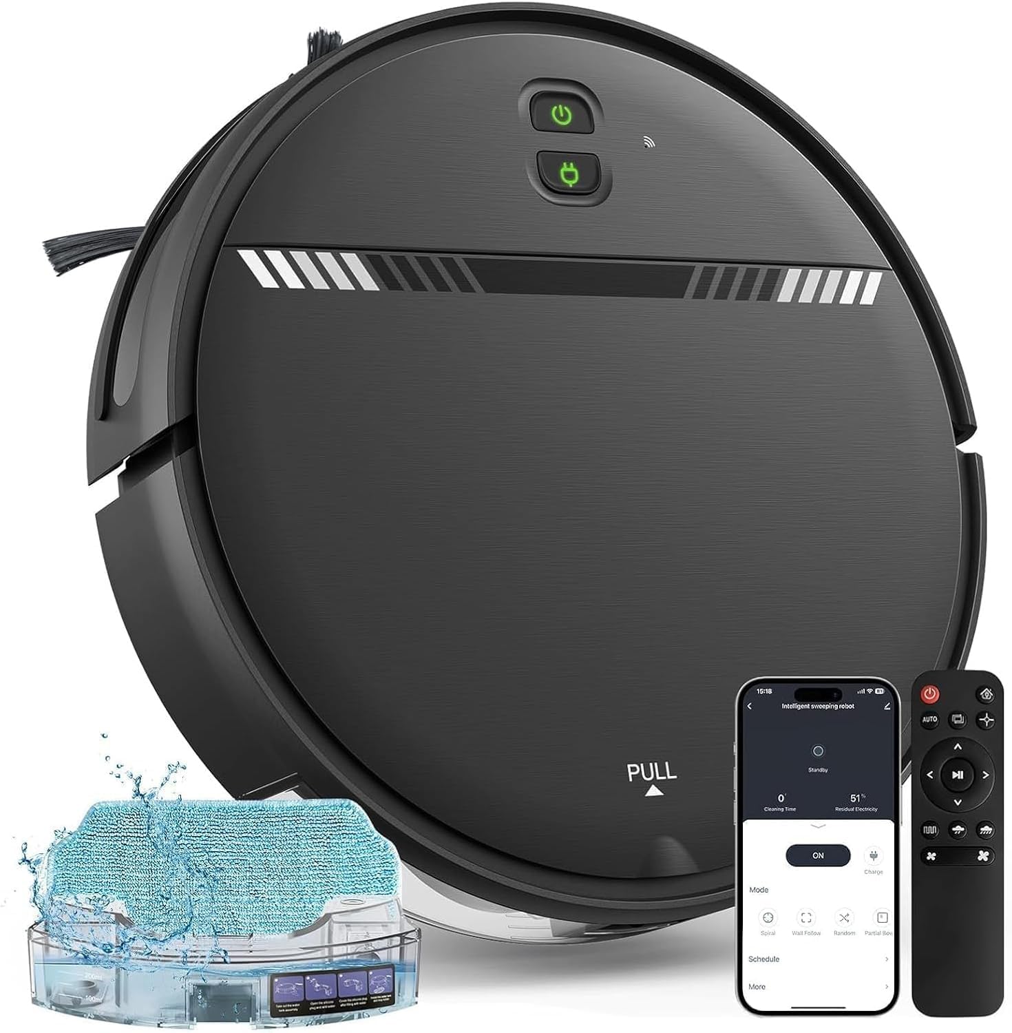 Photo 1 of XIEBro Life Robot Vacuum and Mop Combo, Vaccum Robot 2 in 1 with WiFi/App/Voice, Schedule, Water Tank and Dustbin, Self-Charging, Slim, Ideal for Hard Floor, Pet Hair, Carpet